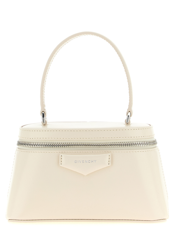 White leather crossbody bag-null