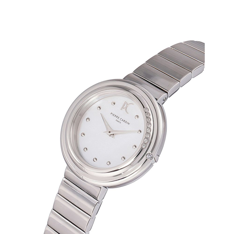 Gray stainless steel dress watch-null