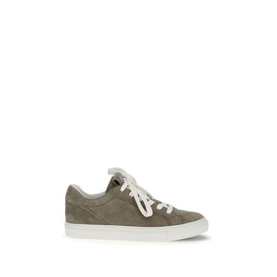 Gray calf leather bos taurus low top sneakers, Grey, medium