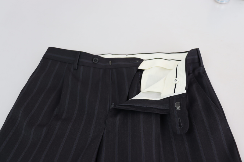 Gray wool blend formal trousers pants-null