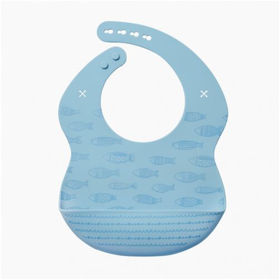 Baby silicone feeding bib - little fish