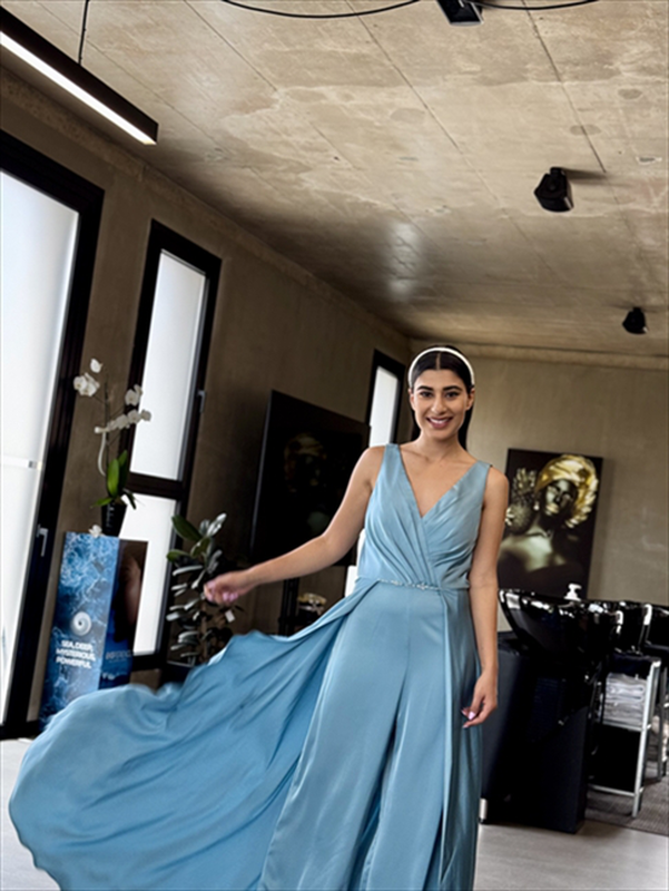 Jumpsuit with attached skirt-null