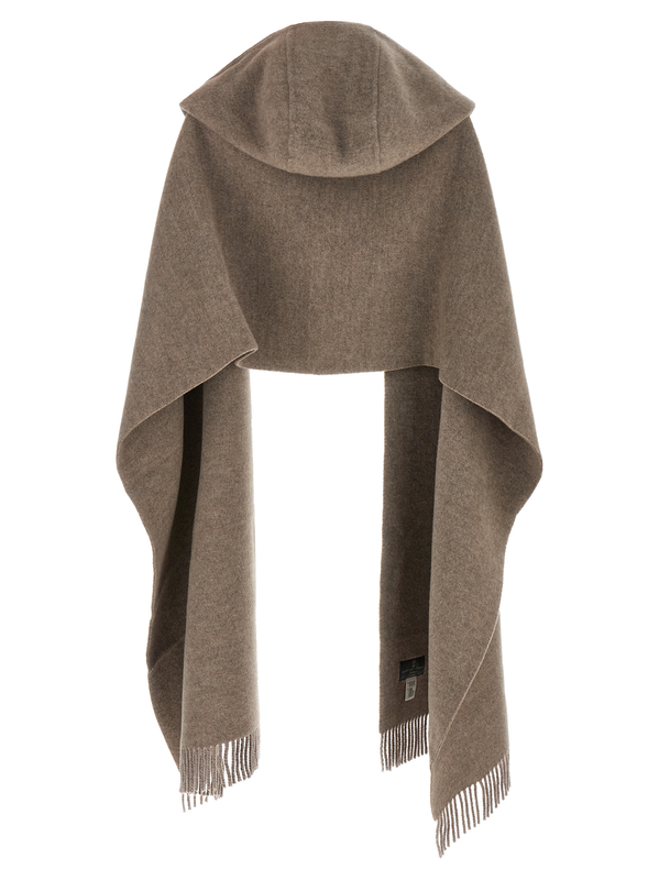 Brown wool scarf-null