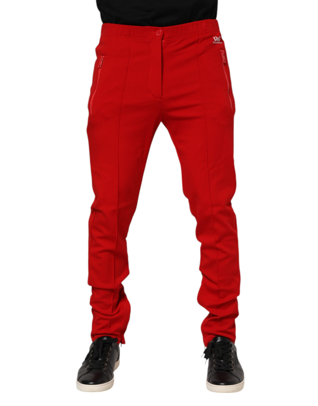 Red viscose logo jogger men sweatpants pants-null