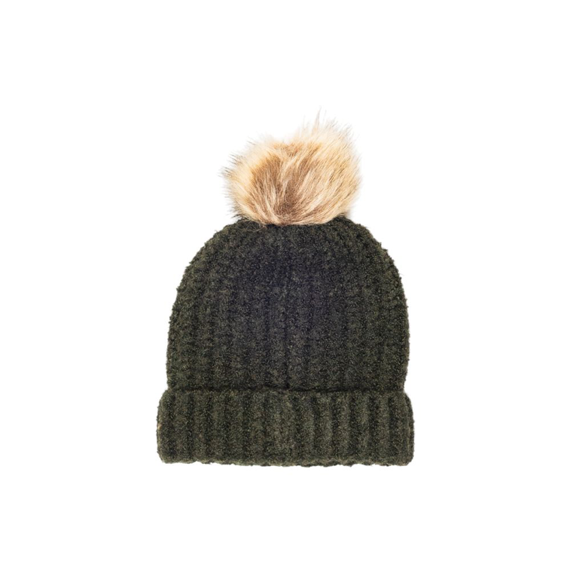 Green polyester beanie-null