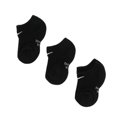 Kids performance basic no show 3-pairs socks, Black / White, medium