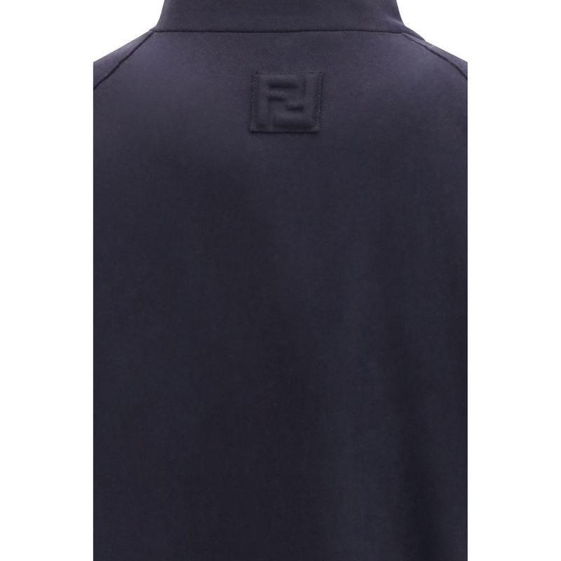 Blue cashmere bomber-null