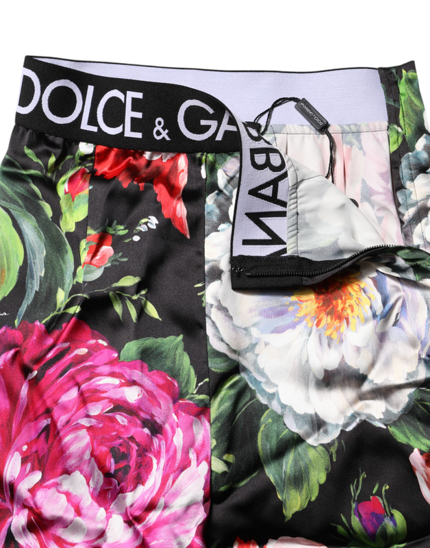 Multicolor floral legging stretch waist pants-null
