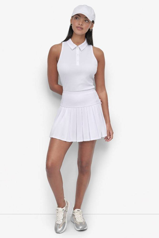 Court pique pleated tennis skirt-null
