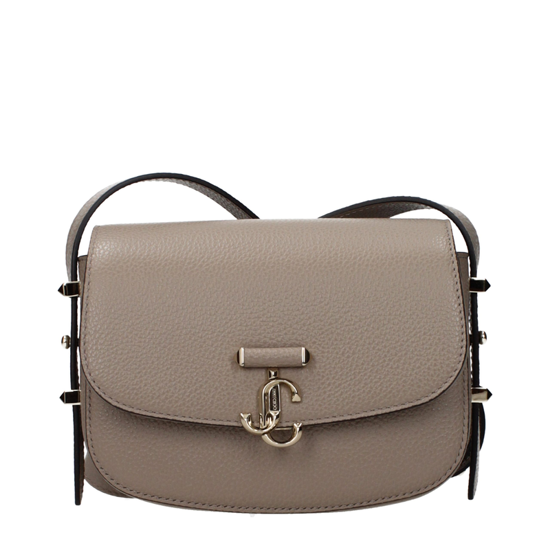 Gray leather crossbody bag-null