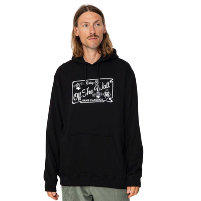 Diced pullover hoodie, Black, medium