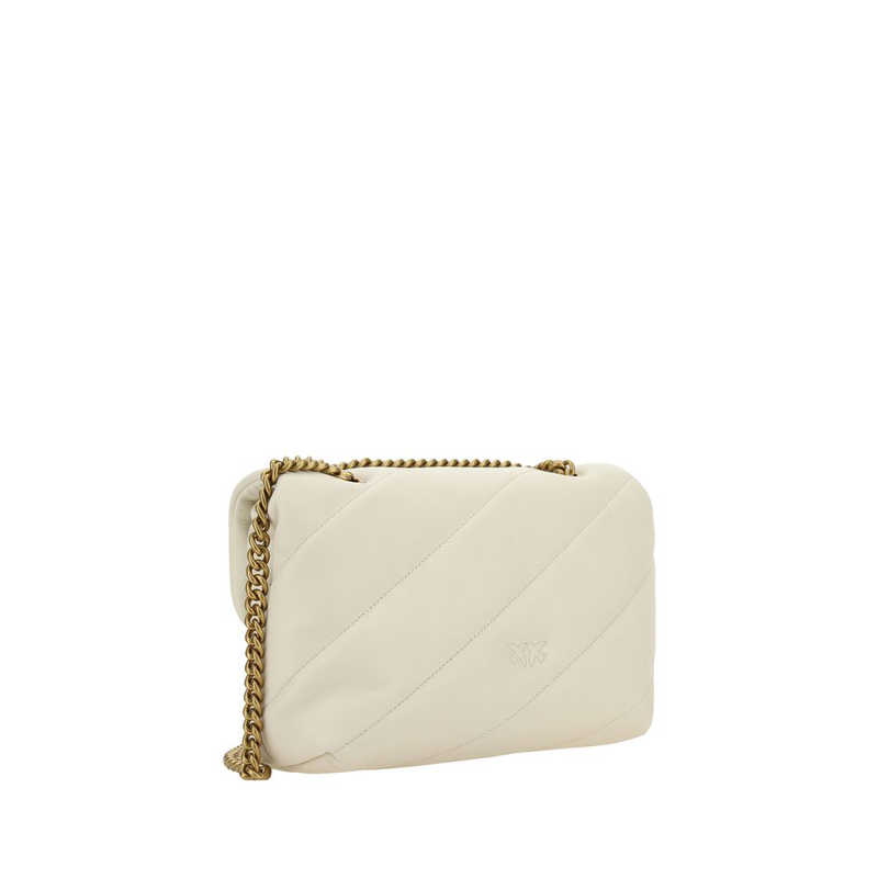 White calf leather bos taurus shoulder bag-null
