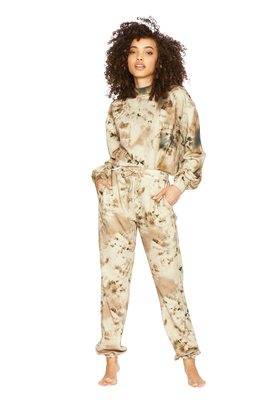 Beach riot banded sweatpant in taupe tie dye, taupe tie dye, medium
