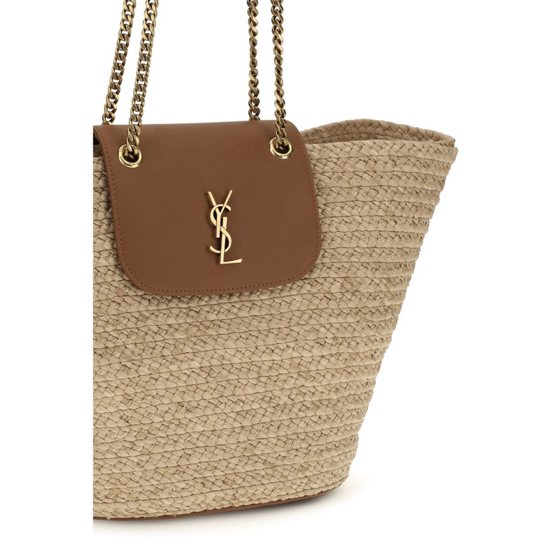 Beige raffia shoulder bag-null