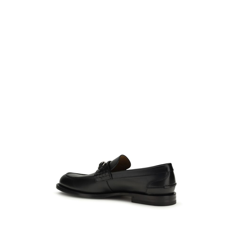 Black calf leather bos taurus slip-on loafers-null