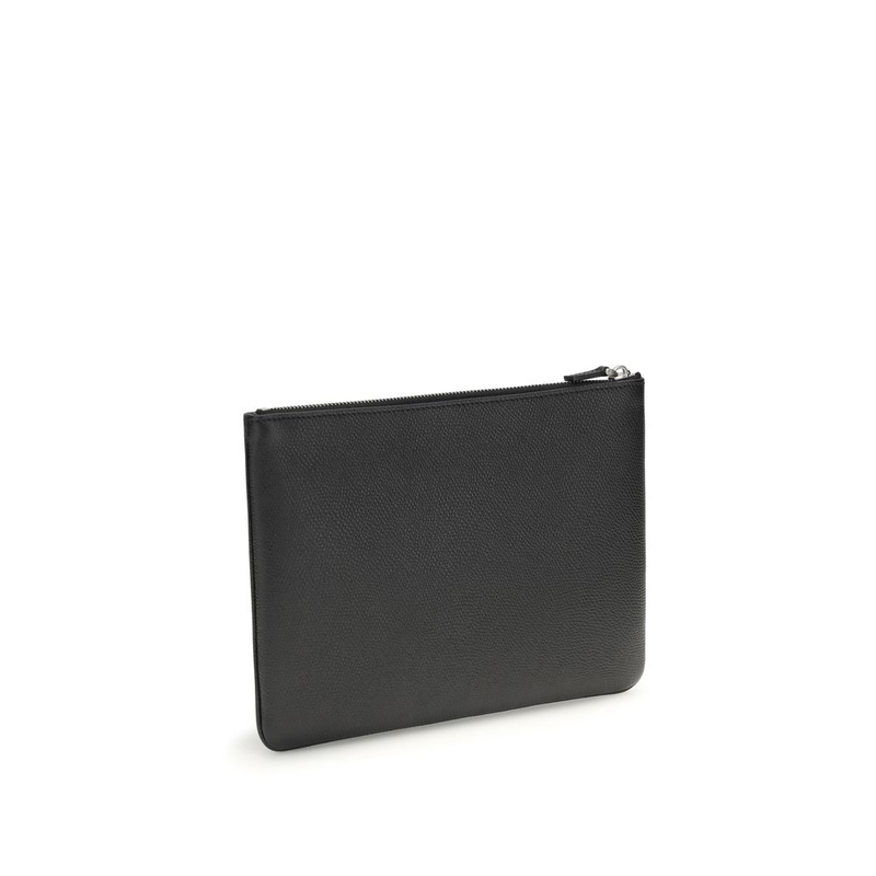Black calf leather bos taurus clutch bag-null