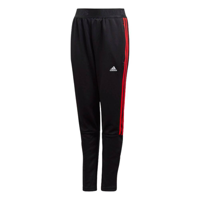 Boys tiro 3-stripes pant, Black / Red, medium