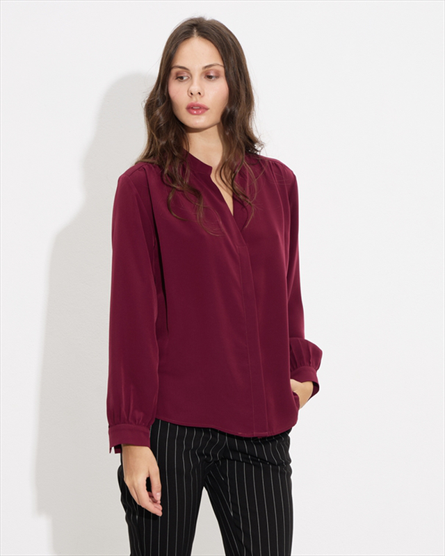 Shirt crepe mao neck-null