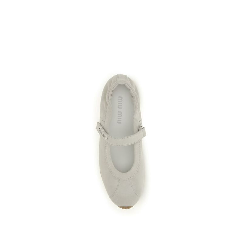 White calf leather bos taurus ballet flats-null