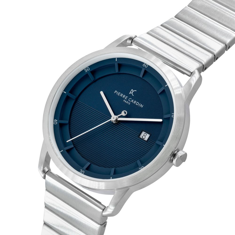 Gray stainless steel dress watch-null