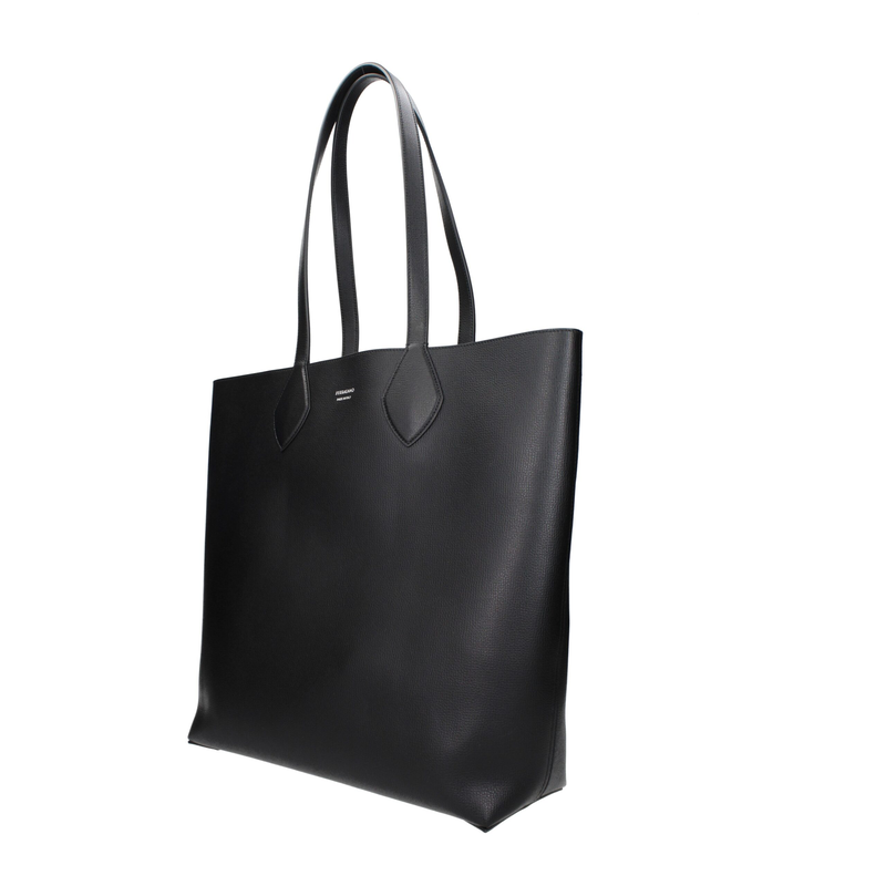 Black leather shoulder bag-null