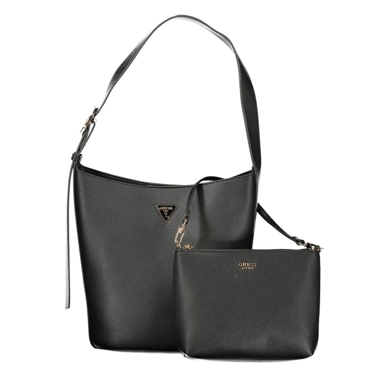 Black polyurethane women handbag-null