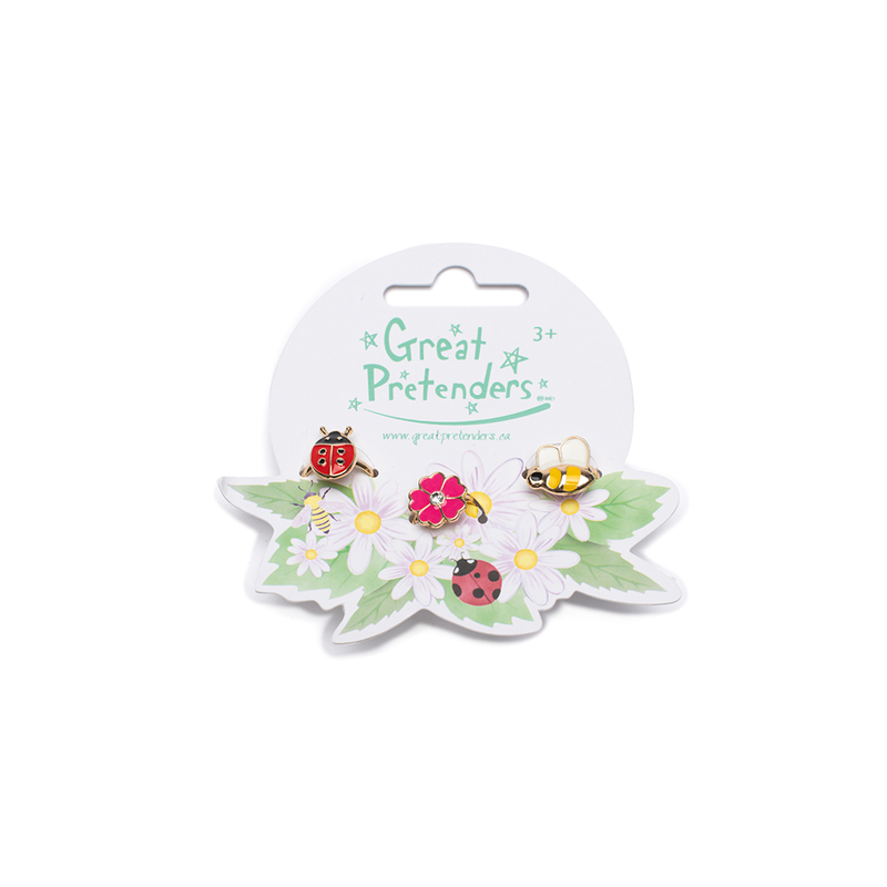 Great pretenders ladybug garden ring set, 3pc image number null