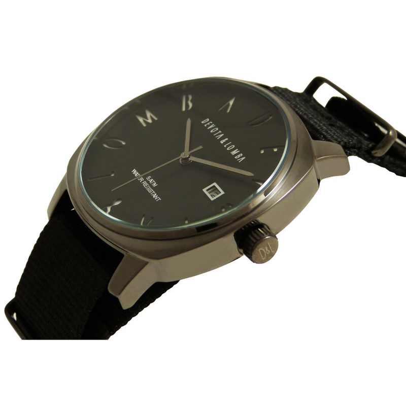 Black nylon dress watch-null