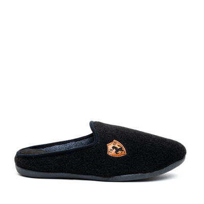 Southport slippers with logo on the side, Black, medium