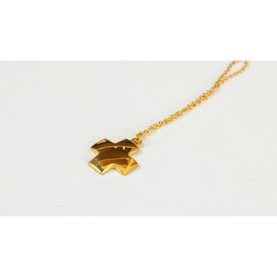 Steel Cross Necklace 24K, , medium