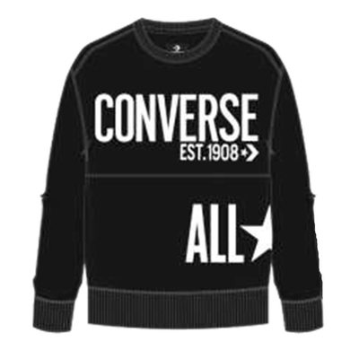 Converse kids all star fleece crew, Black / White, medium