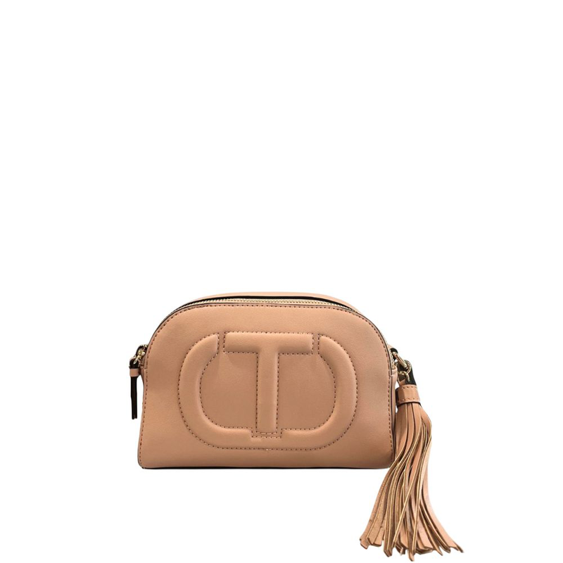Pink faux leather women crossbody-null