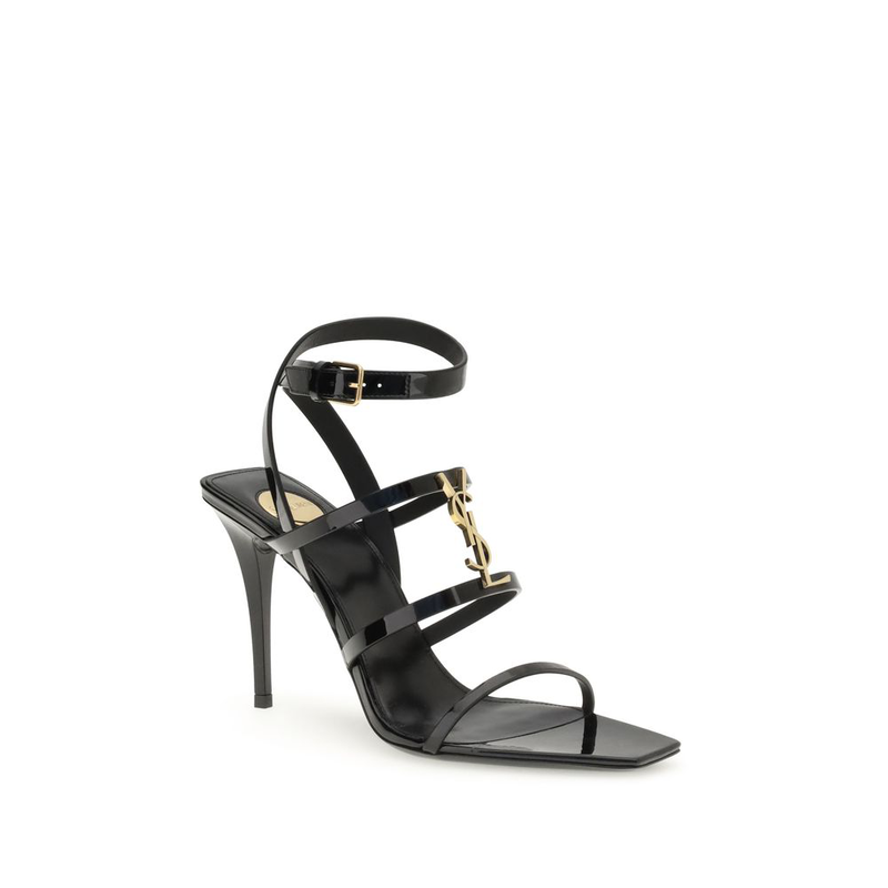 Black calf leather bos taurus stiletto heel sandals-null