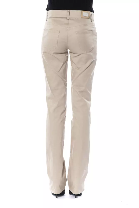 Beige cotton women pant-null