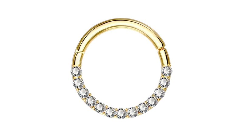 Surgical steel zircon stones piercing clicker gold-null