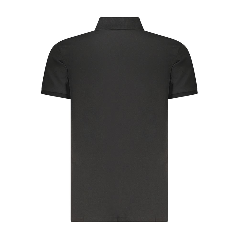 Black cotton men polo shirt-null
