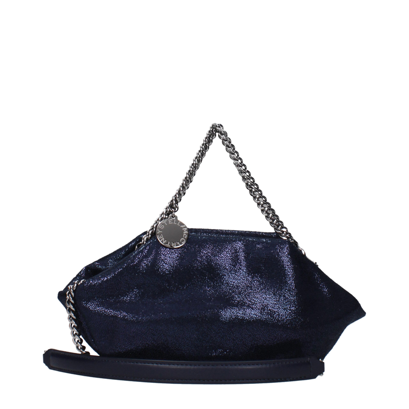 Blue leather handbag-null