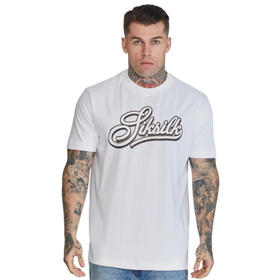 Siksilk logo t-shirt white ss-26788, White, medium