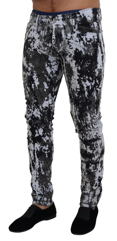 Multicolor cotton tie dye skinny denim jeans-null