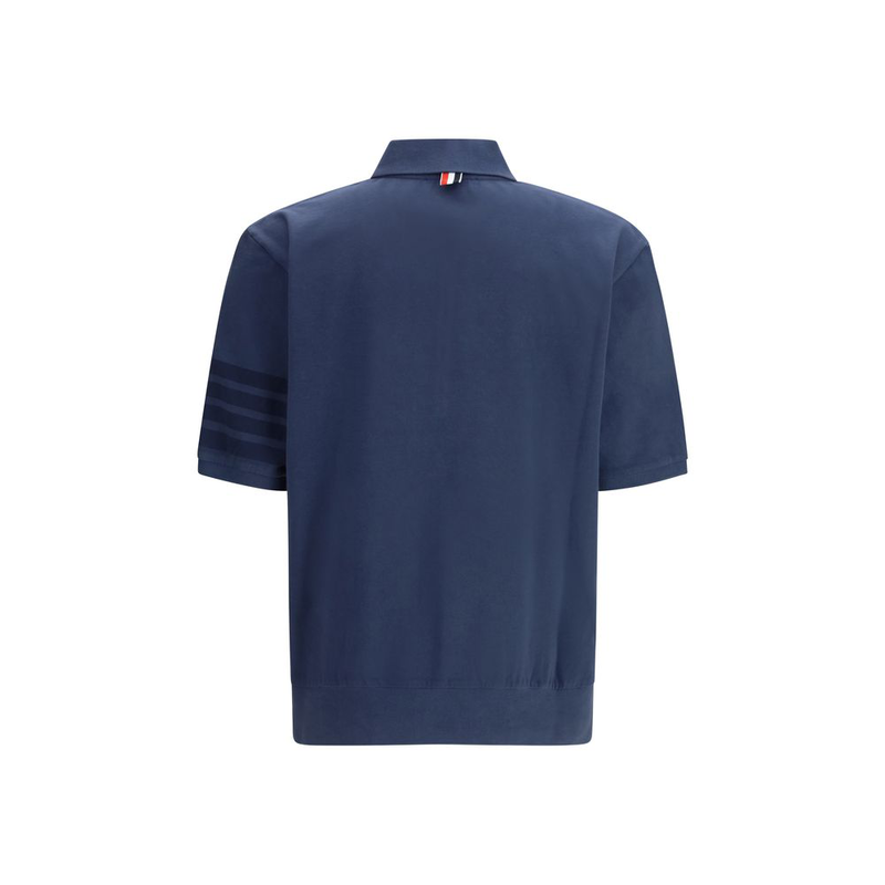 Blue cotton polo shirt-null