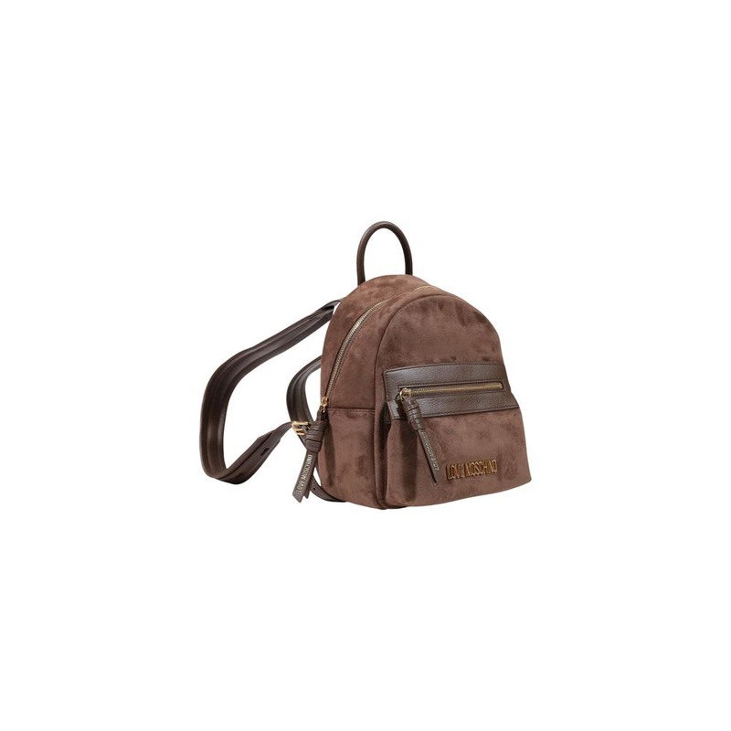 Brown polyester backpack-null