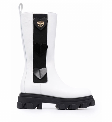 Chiara ferragni white boots