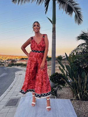 Jumpsuit satin printed