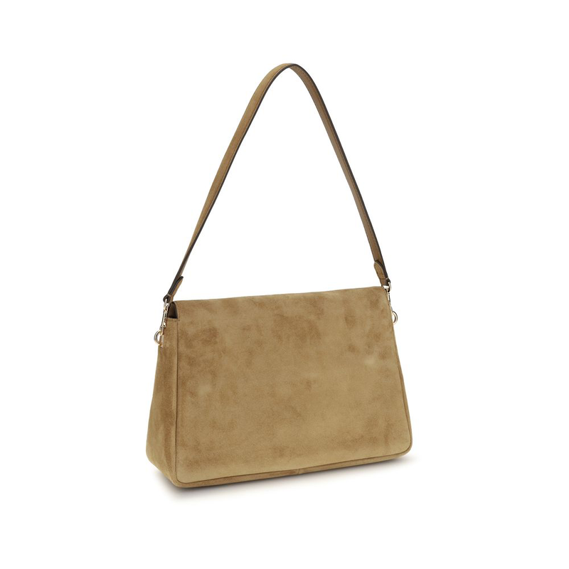 Beige calf leather bos taurus shoulder bag-null