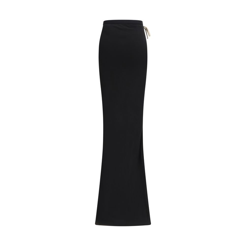 Black cotton long skirt-null