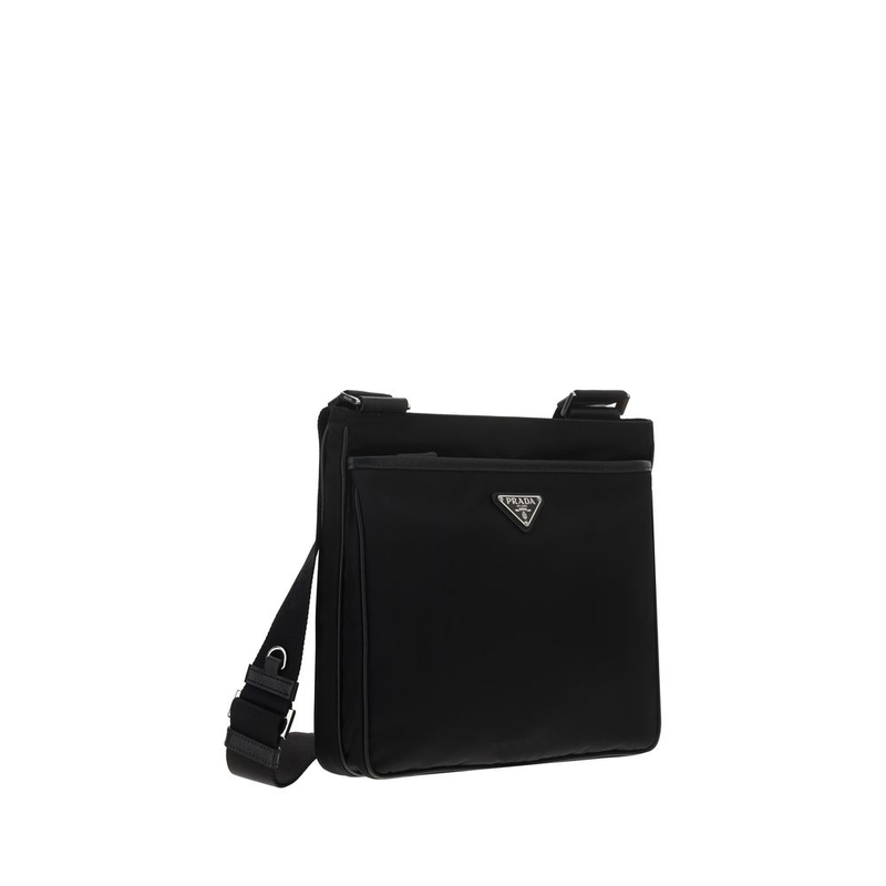 Black nylon shoulder bag-null