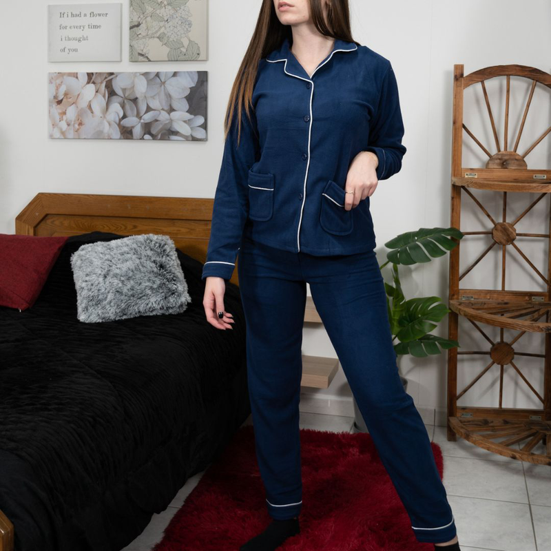 Ladys pajama with buttom in flanel fabric #d8054 image number null