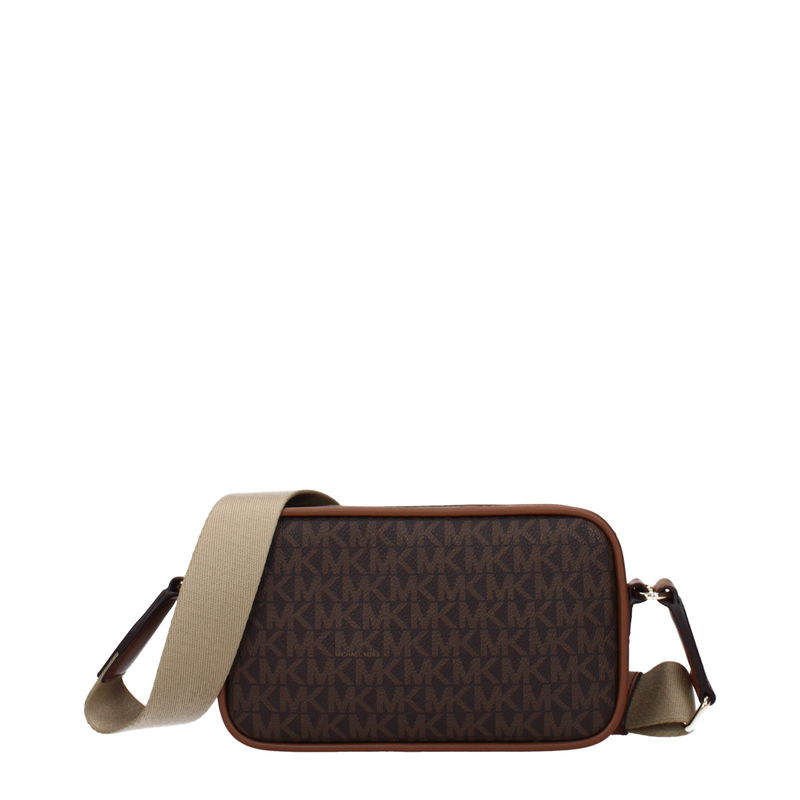 Brown fabric crossbody bag-null