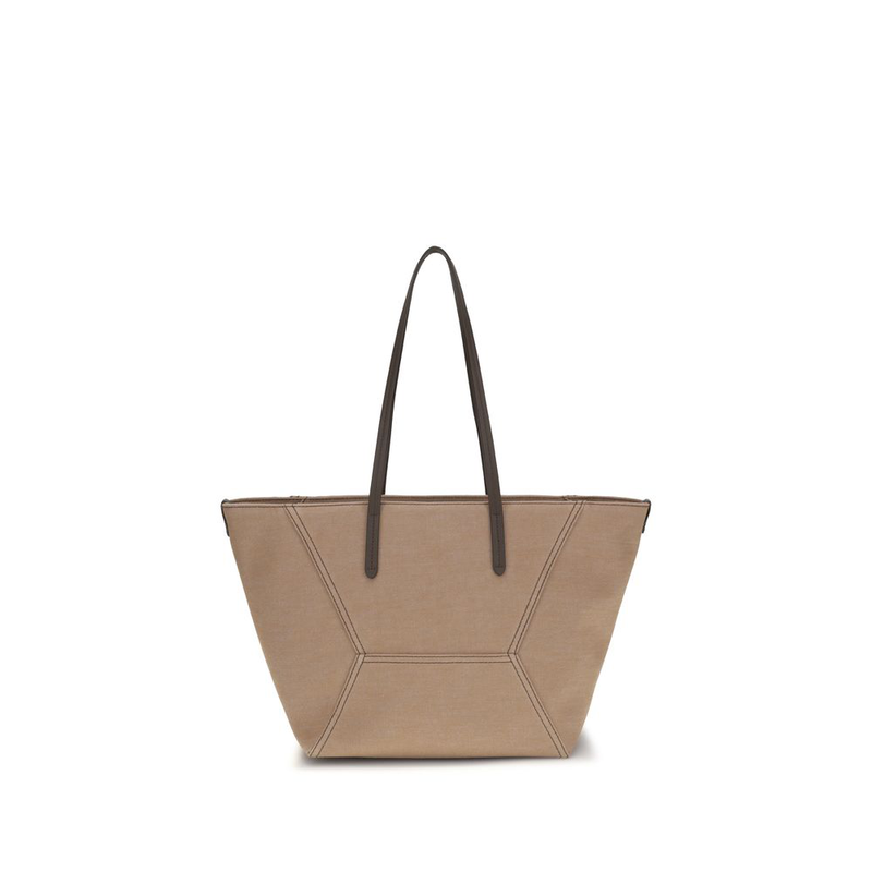Beige cotton handbag-null
