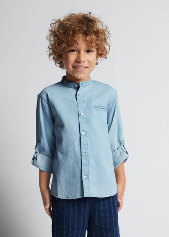Πουκαμισο denim γιακας mao image number null